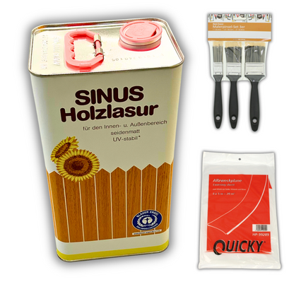Sinus Holzlasur-Set, 5 Liter