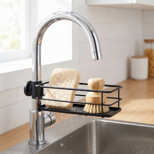 Spülbecken-Caddy am Wasserhahn mit Schwamm und Bürste (Abbildung ähnlich)